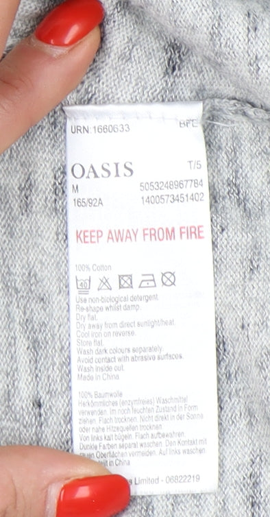 Womens UK Size M Oasis Grey Wrap Jumper