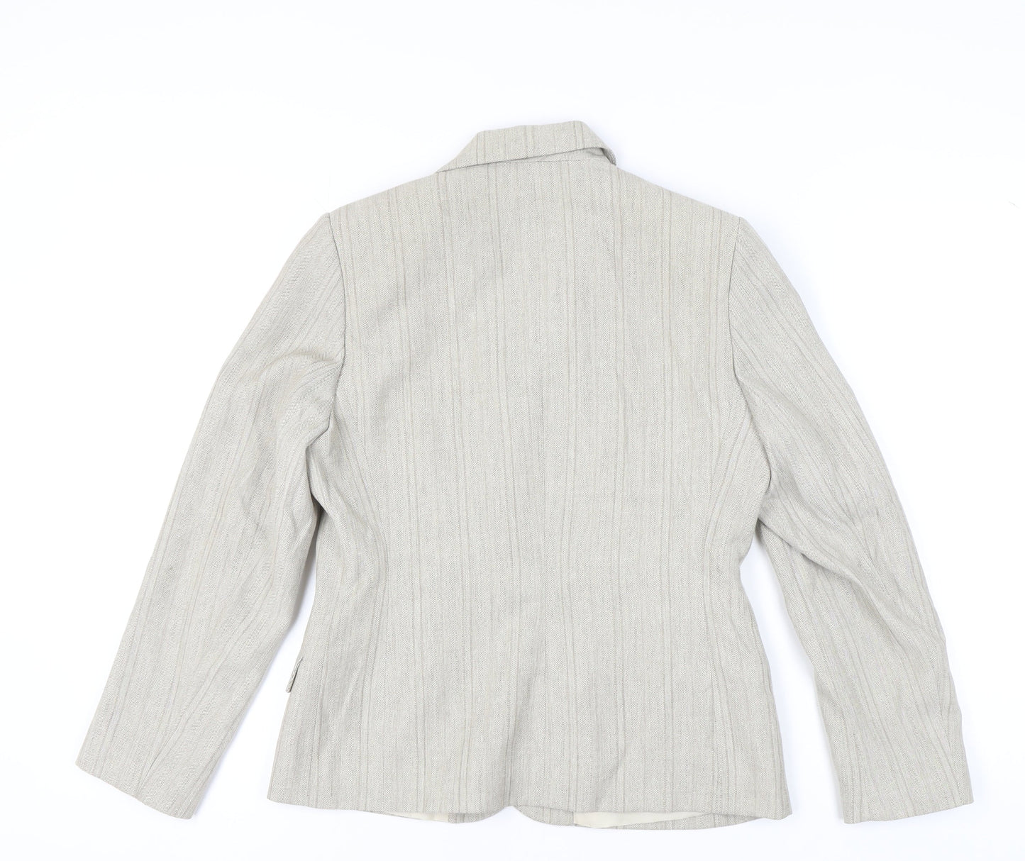 BHS Women Neutral Pinstripe Regular Blazer Size 12