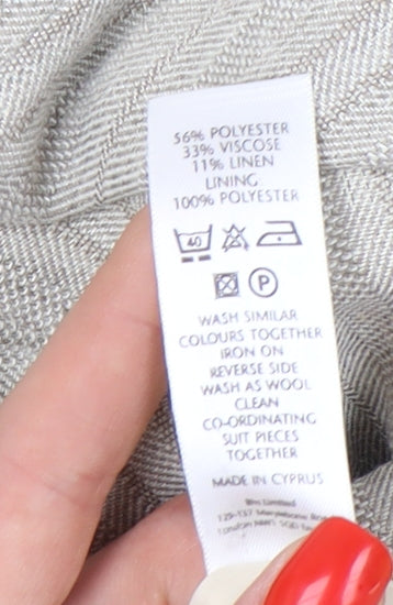 BHS Women Neutral Pinstripe Regular Blazer Size 12