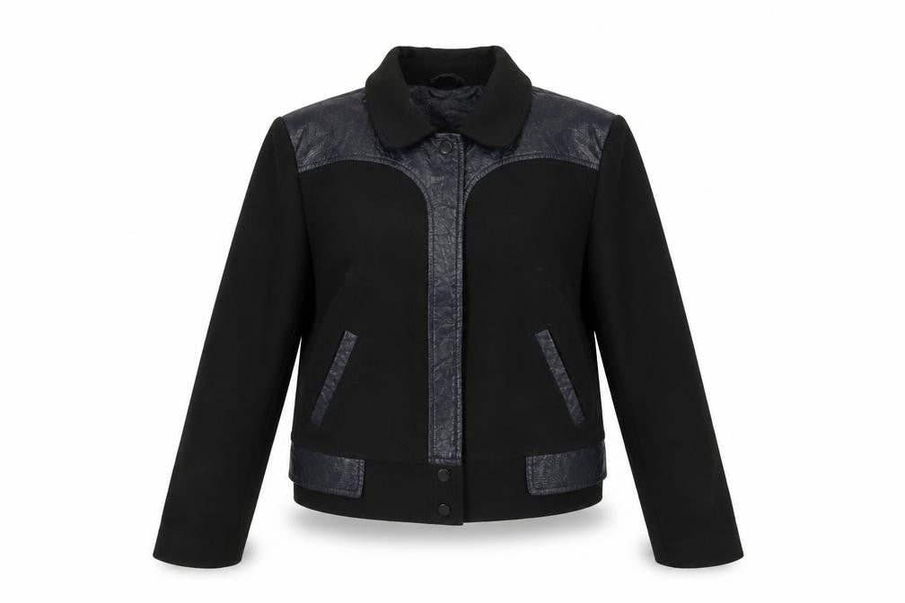 Womens UK Size 10 Topshop Black Biker Coat