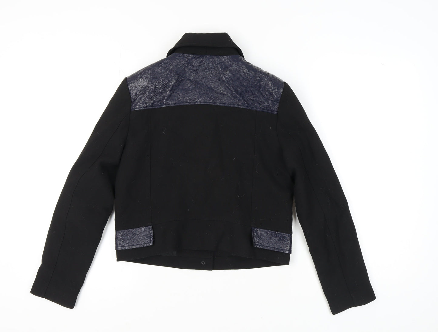 Womens UK Size 10 Topshop Black Biker Coat