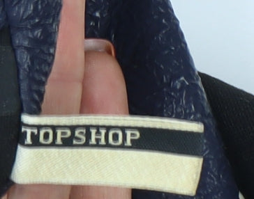 Womens UK Size 10 Topshop Black Biker Coat