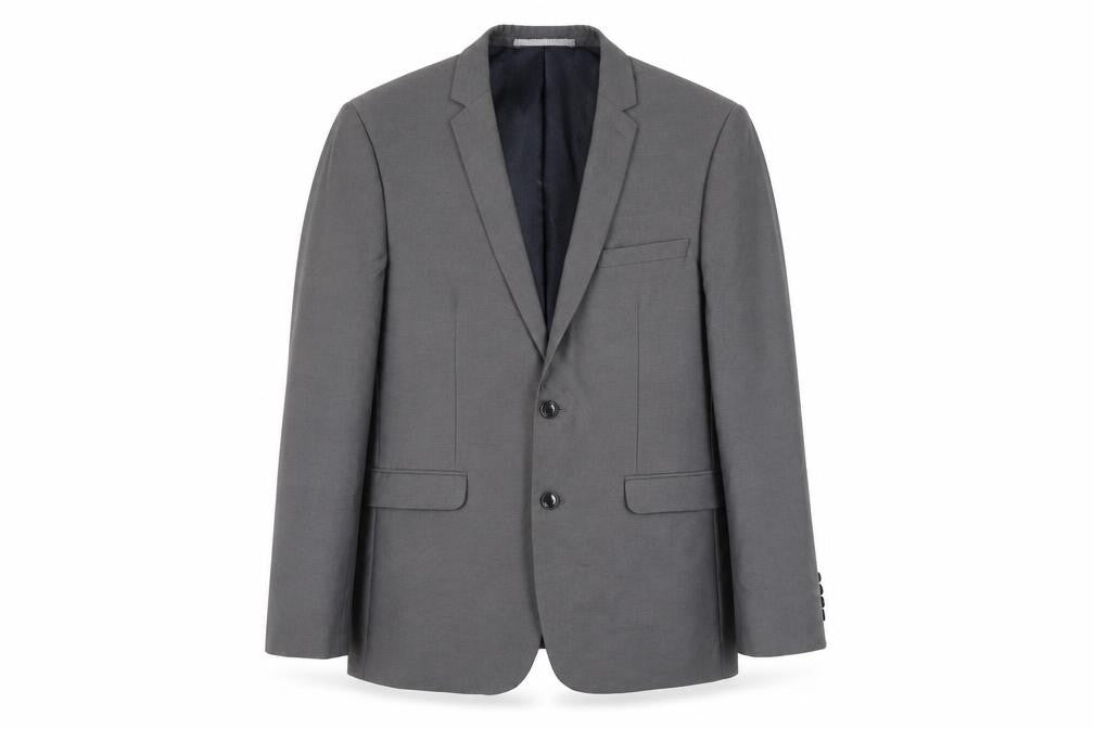 Front view of Burton Grey Blazer Slim Fit unisex adults, size 12