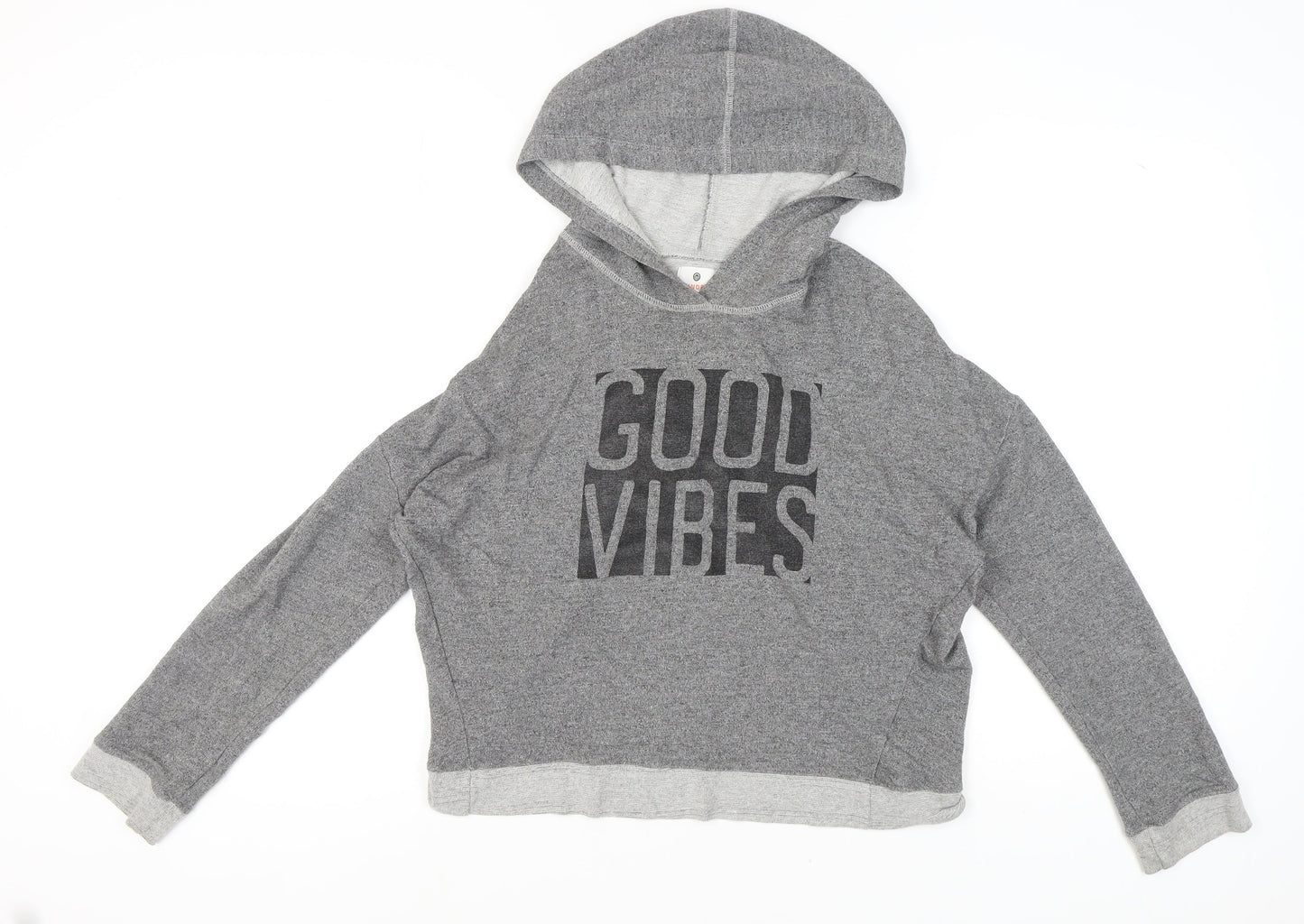 Sundry Women's Grey Pullover Hoodie Size 12 - Good Vibes