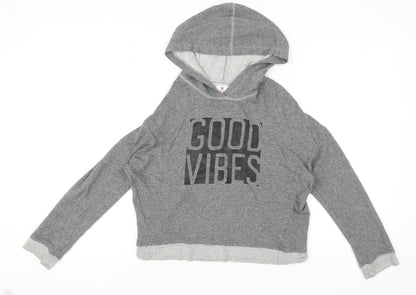 Sundry Women's Grey Pullover Hoodie Size 12 - Good Vibes