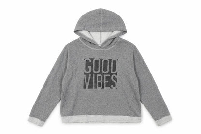 Sundry Women's Grey Pullover Hoodie Size 12 - Good Vibes