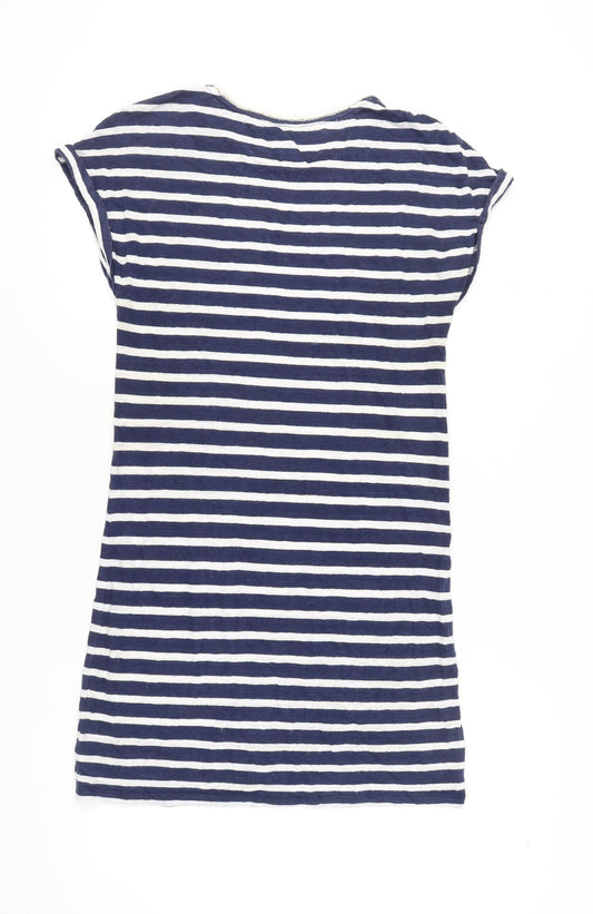 Monsoon Women's Blue Striped T-Shirt Dress