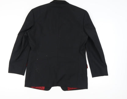 Mens UK Size 40 Fellini Regular Black Suit Tuxedo