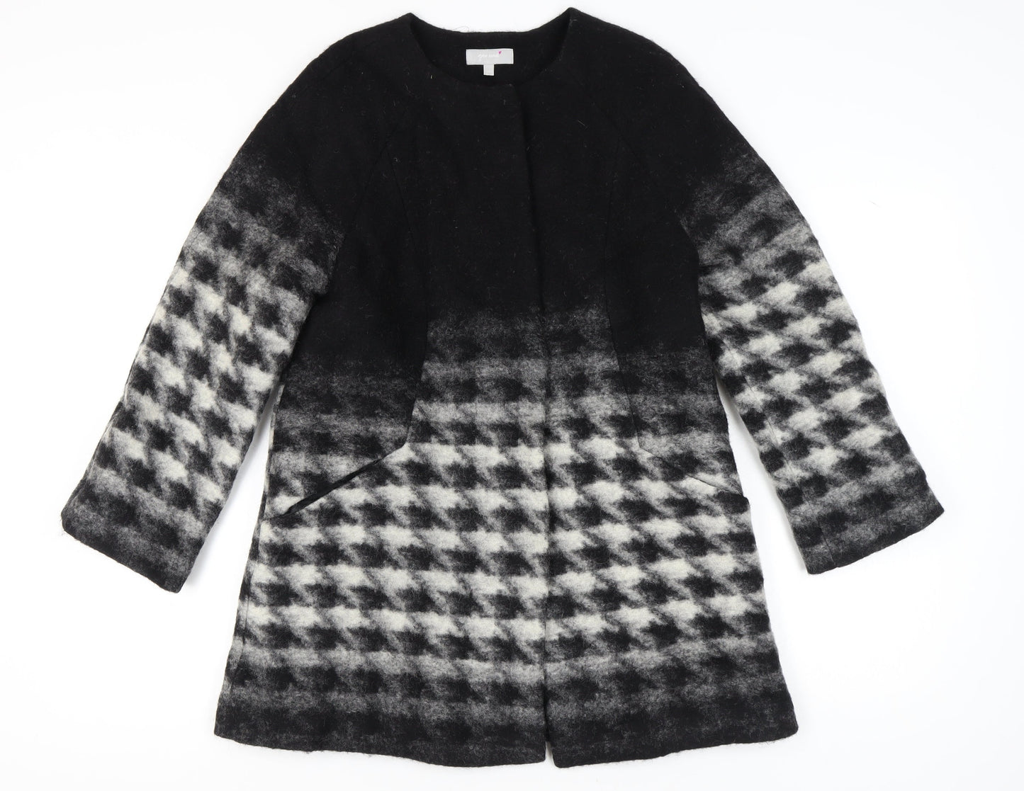 Womens UK Size 10 Marks and Spencer Black Basic Coat