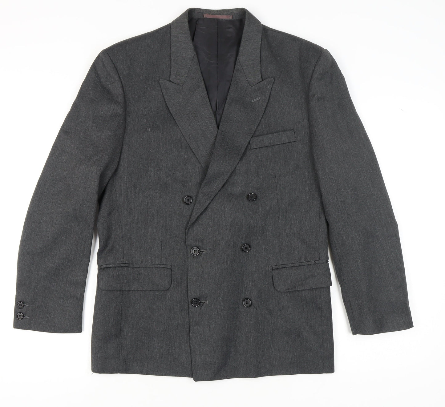 ID Men's Grey Double-Breasted Blazer - Size 38 R