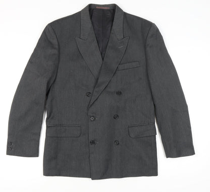 ID Men's Grey Double-Breasted Blazer - Size 38 R