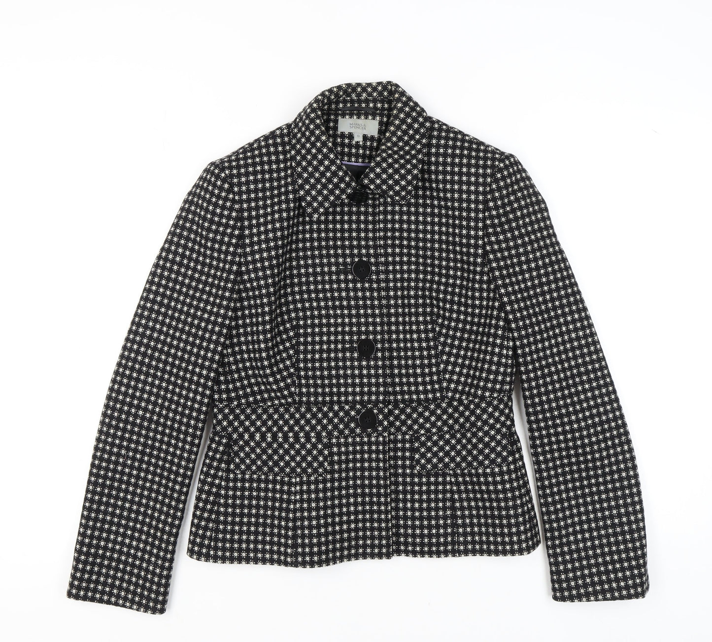 Marks and Spencer Women's Black Wool Blazer, Size 12