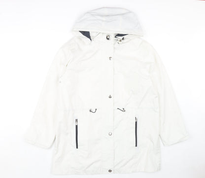 Womens UK Size 16 Finesse White Parka Coat