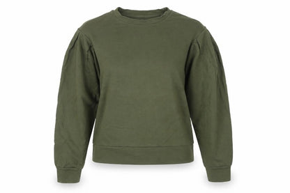 Front view of United Colors of Benetton Green Cotton Sweatshirt XS