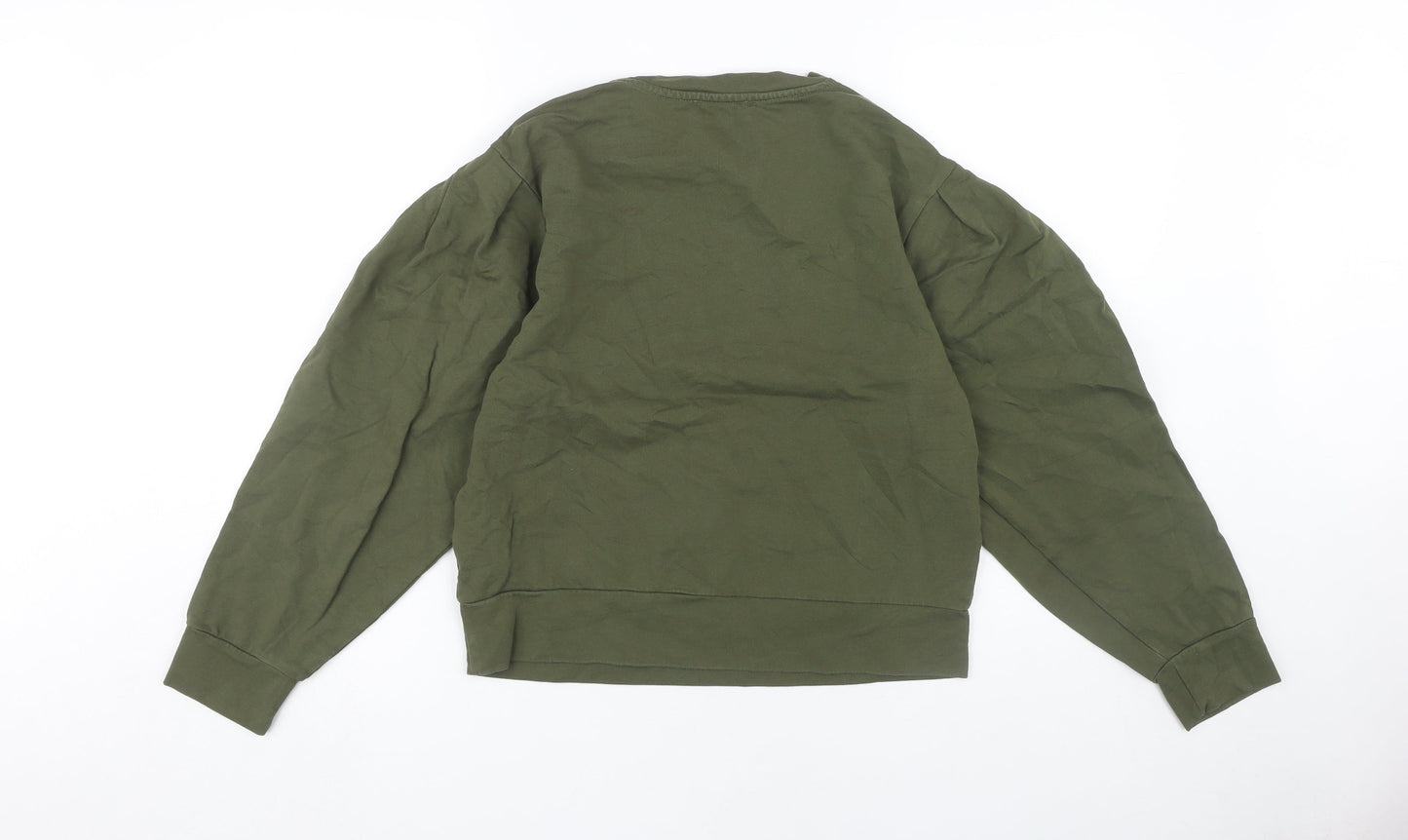 United Colors of Benetton Green Cotton Sweatshirt XS