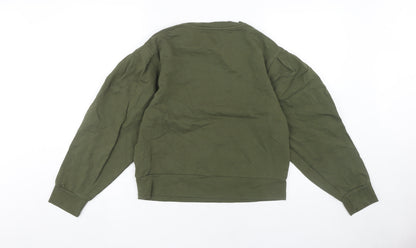 United Colors of Benetton Green Cotton Sweatshirt XS
