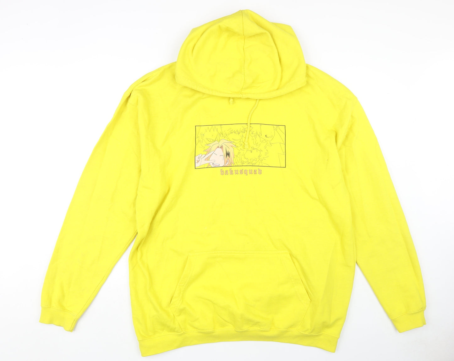 Kenyuniverse Men's Yellow 2XL Anime Graphic Hoodie