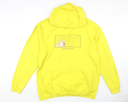Kenyuniverse Men's Yellow 2XL Anime Graphic Hoodie