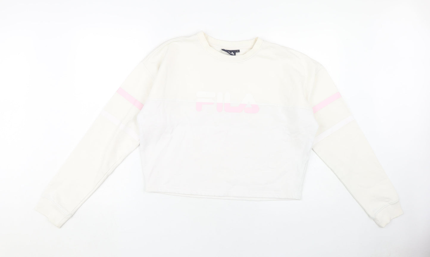 Fila Women's Large White Sweatshirt Pullover with Logo