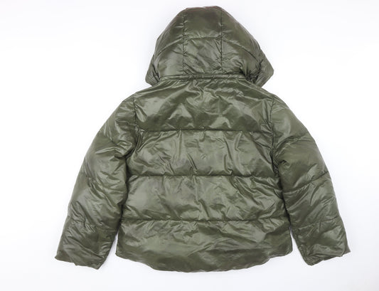 GAP Women's XS Green Puffer Jacket Detachable Hood