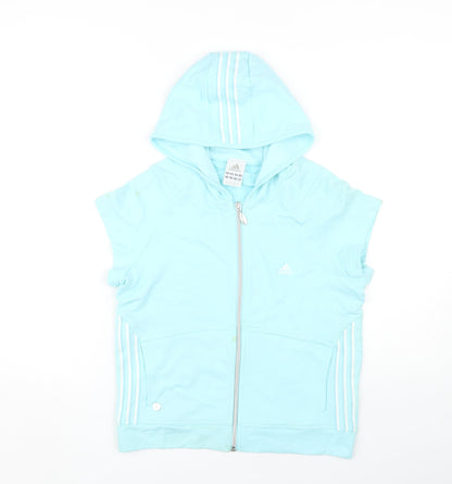 Adidas Women's Blue Full Zip Hoodie Size 14
