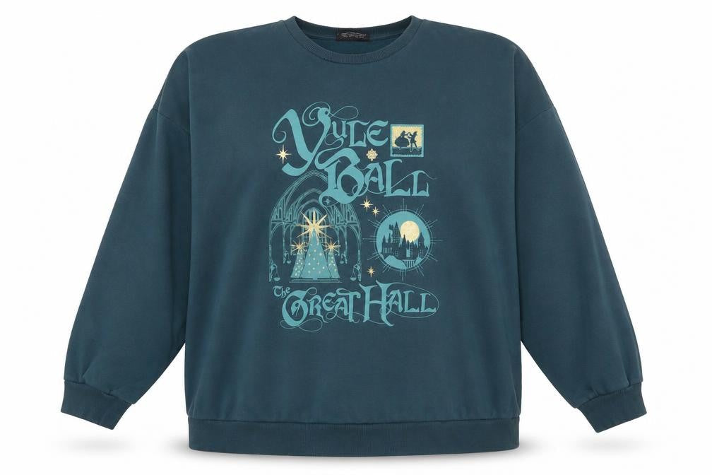 Front view of Harry Potter unisex blue 2xl pullover graphic sweatshirt