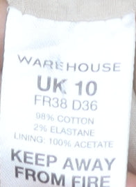Warehouse Women Beige Sheath Dress - Size 10