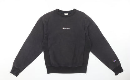 Unisex Adults UK Size XS Champion Black Pullover Sweatshirt