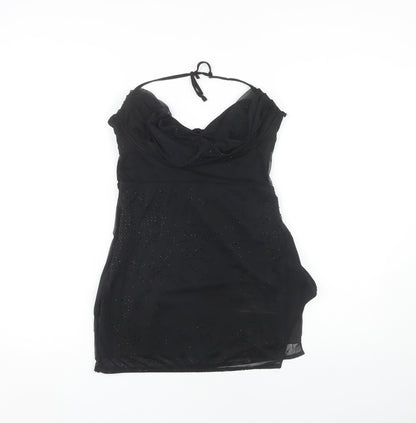 Oh Polly Women's Black Beaded Party Dress, Size 10