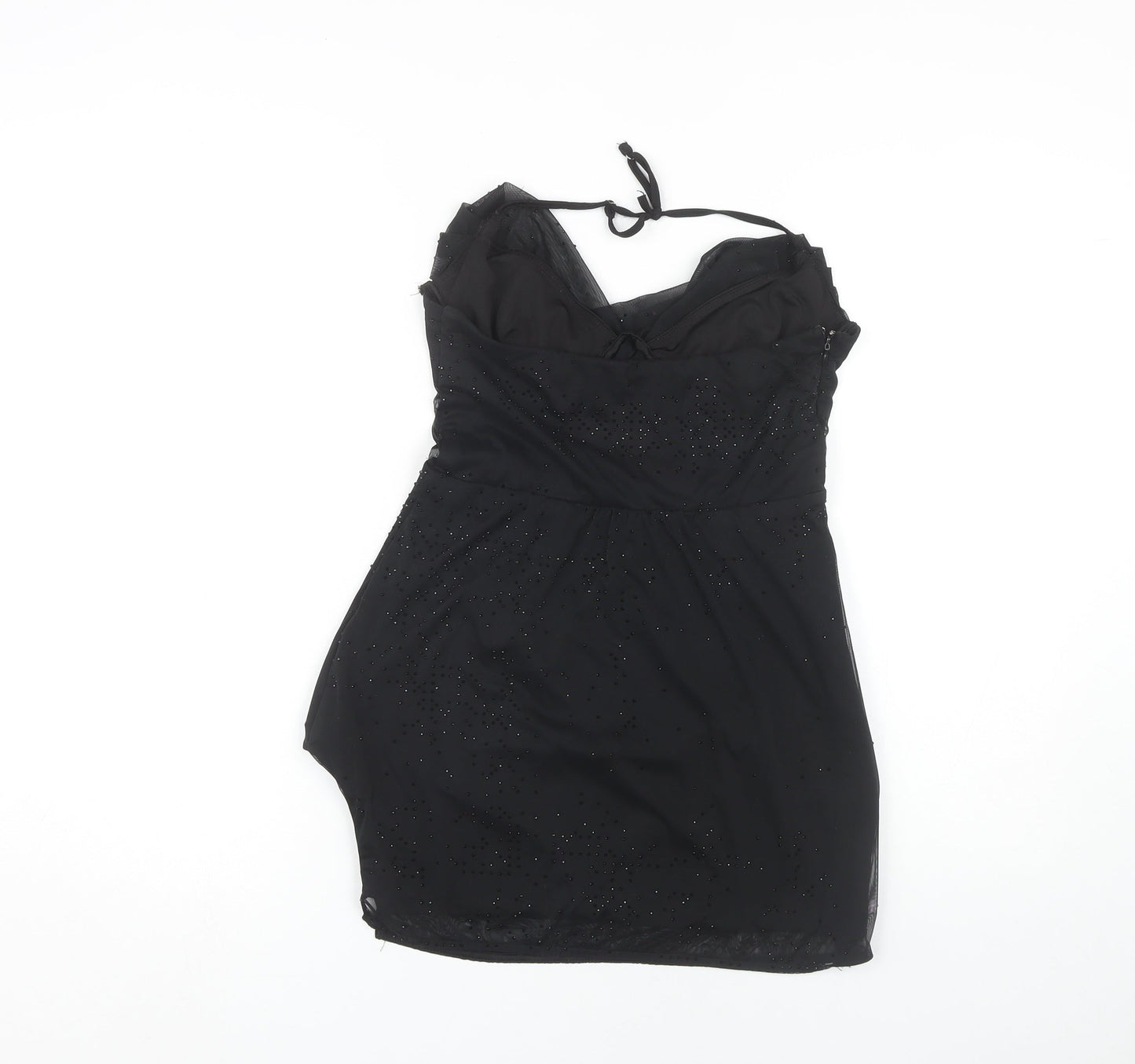 Oh Polly Women's Black Beaded Party Dress, Size 10