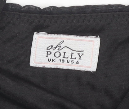 Oh Polly Women's Black Beaded Party Dress, Size 10