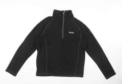 Mens UK Size M Regatta Black 1/4 Zip Sweatshirt