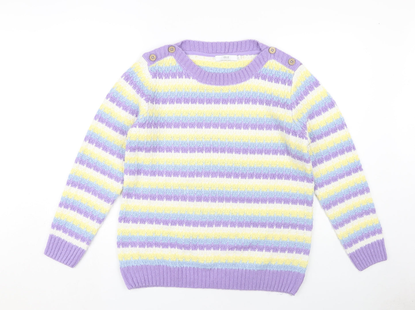 Womens UK Size 12 ISLE Multicoloured Pullover Jumper
