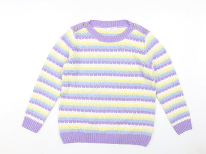 Womens UK Size 12 ISLE Multicoloured Pullover Jumper