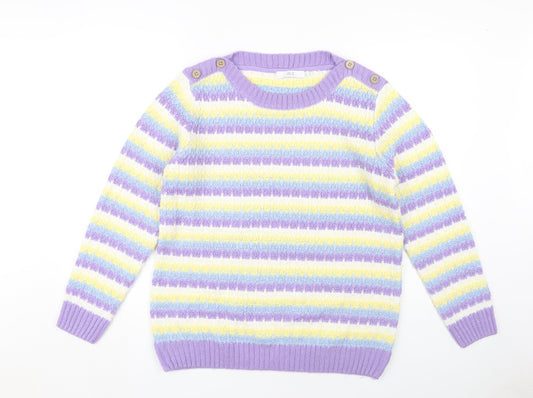 Womens UK Size 12 ISLE Multicoloured Pullover Jumper