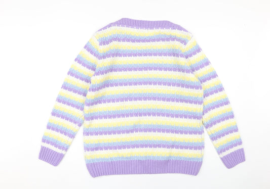 Womens UK Size 12 ISLE Multicoloured Pullover Jumper