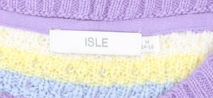Womens UK Size 12 ISLE Multicoloured Pullover Jumper