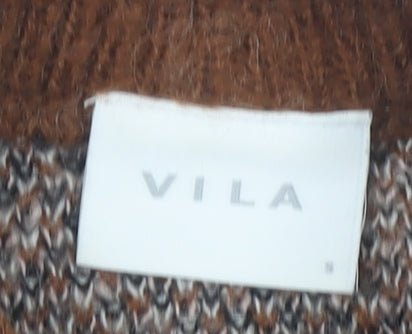 Womens UK Size S VILA Brown Pullover Jumper