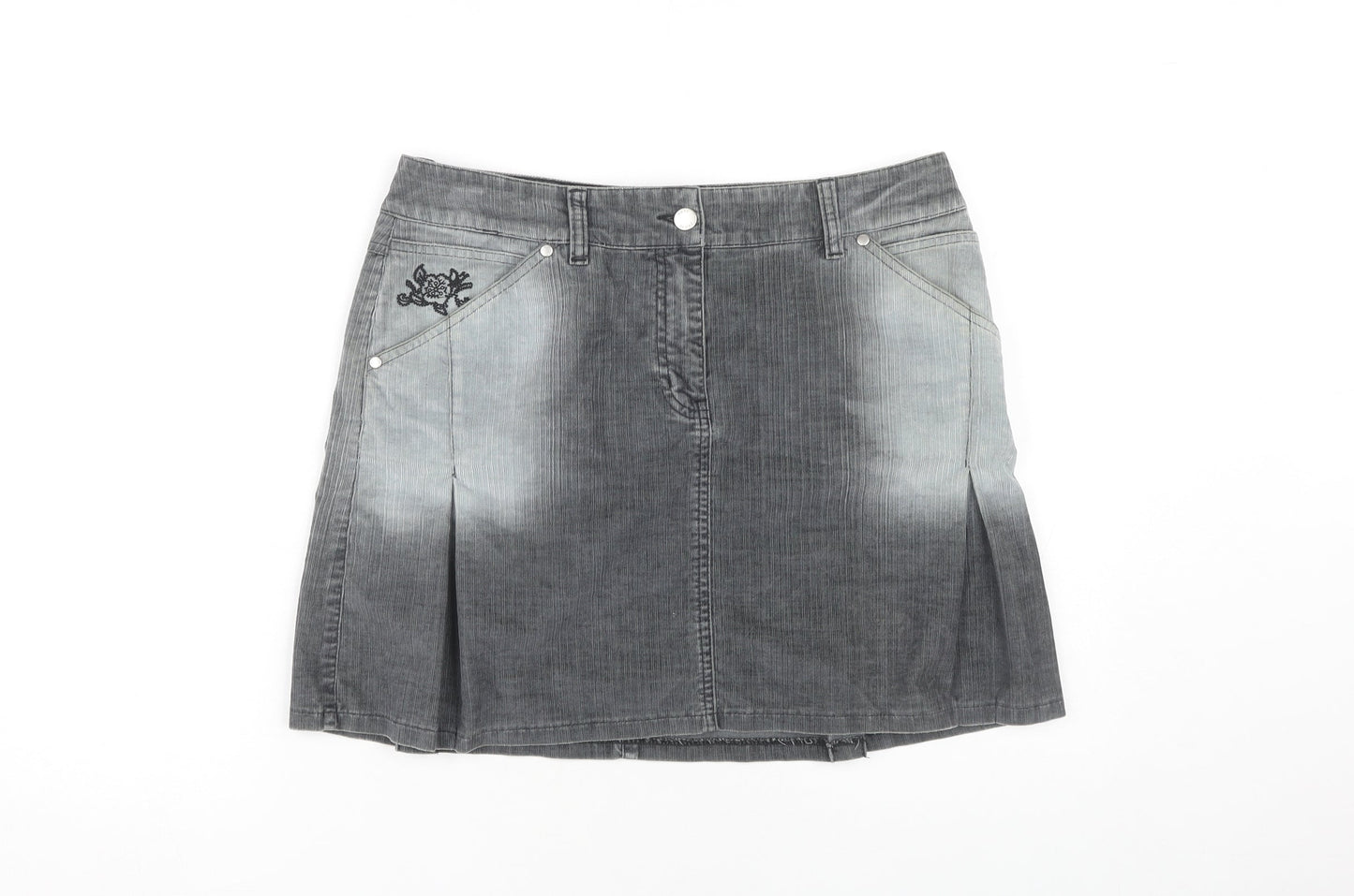 Next Women's Grey Knee A-Line Skirt, Size 12