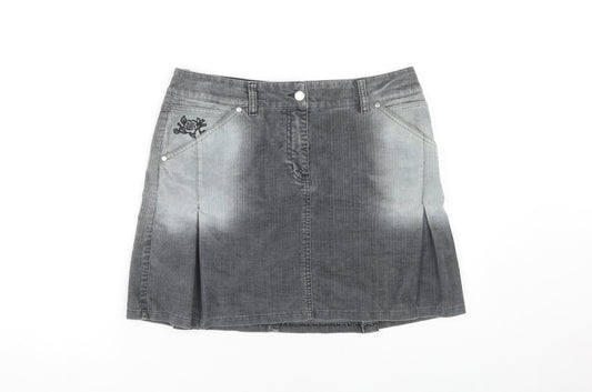 Next Women's Grey Knee A-Line Skirt, Size 12