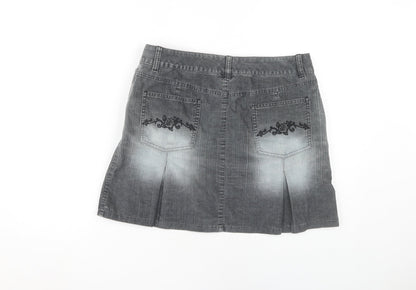 Next Women's Grey Knee A-Line Skirt, Size 12