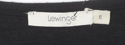 Lewinger Women's Black Floral Patchwork T-Shirt Size 6