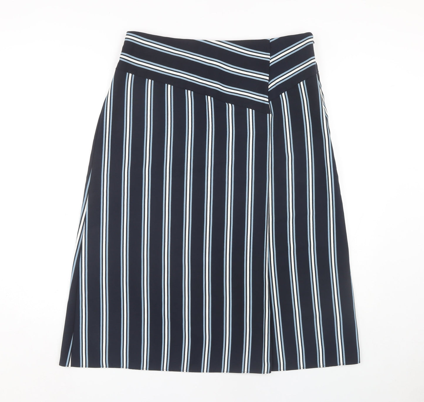 Marks and Spencer Women's Blue Striped Skirt, Size 14