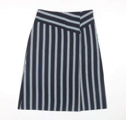 Marks and Spencer Women's Blue Striped Skirt, Size 14