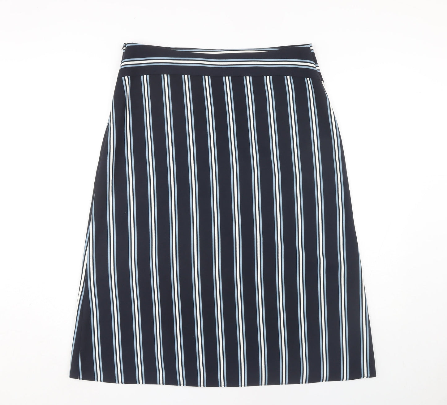 Marks and Spencer Women's Blue Striped Skirt, Size 14