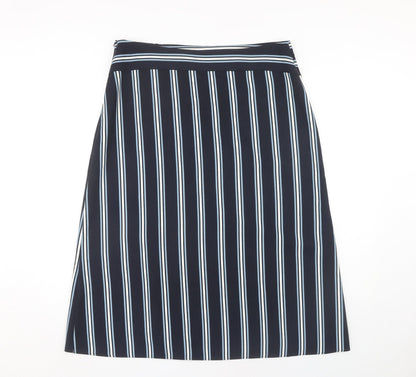 Marks and Spencer Women's Blue Striped Skirt, Size 14