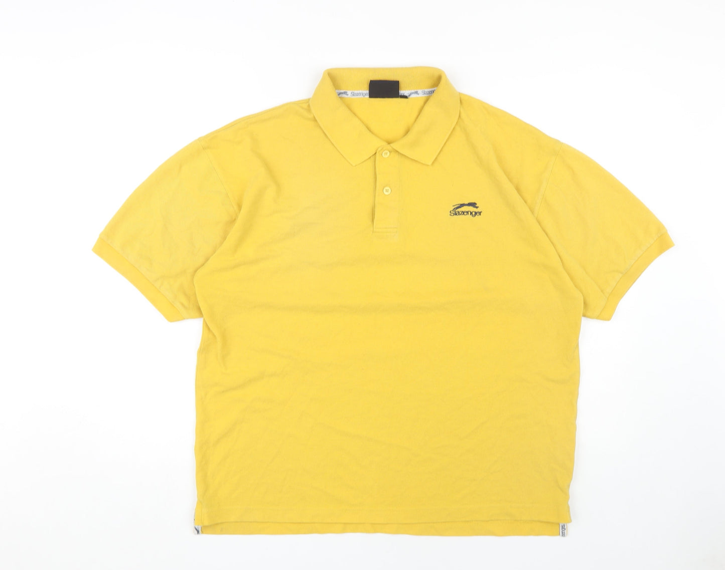 Slazenger Men's Yellow Polo Shirt, Size M, Short Sleeve