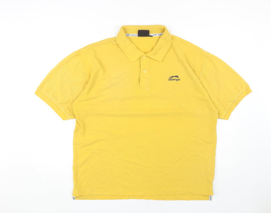 Slazenger Men's Yellow Polo Shirt, Size M, Short Sleeve