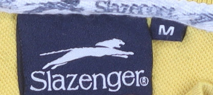 Slazenger Men's Yellow Polo Shirt, Size M, Short Sleeve