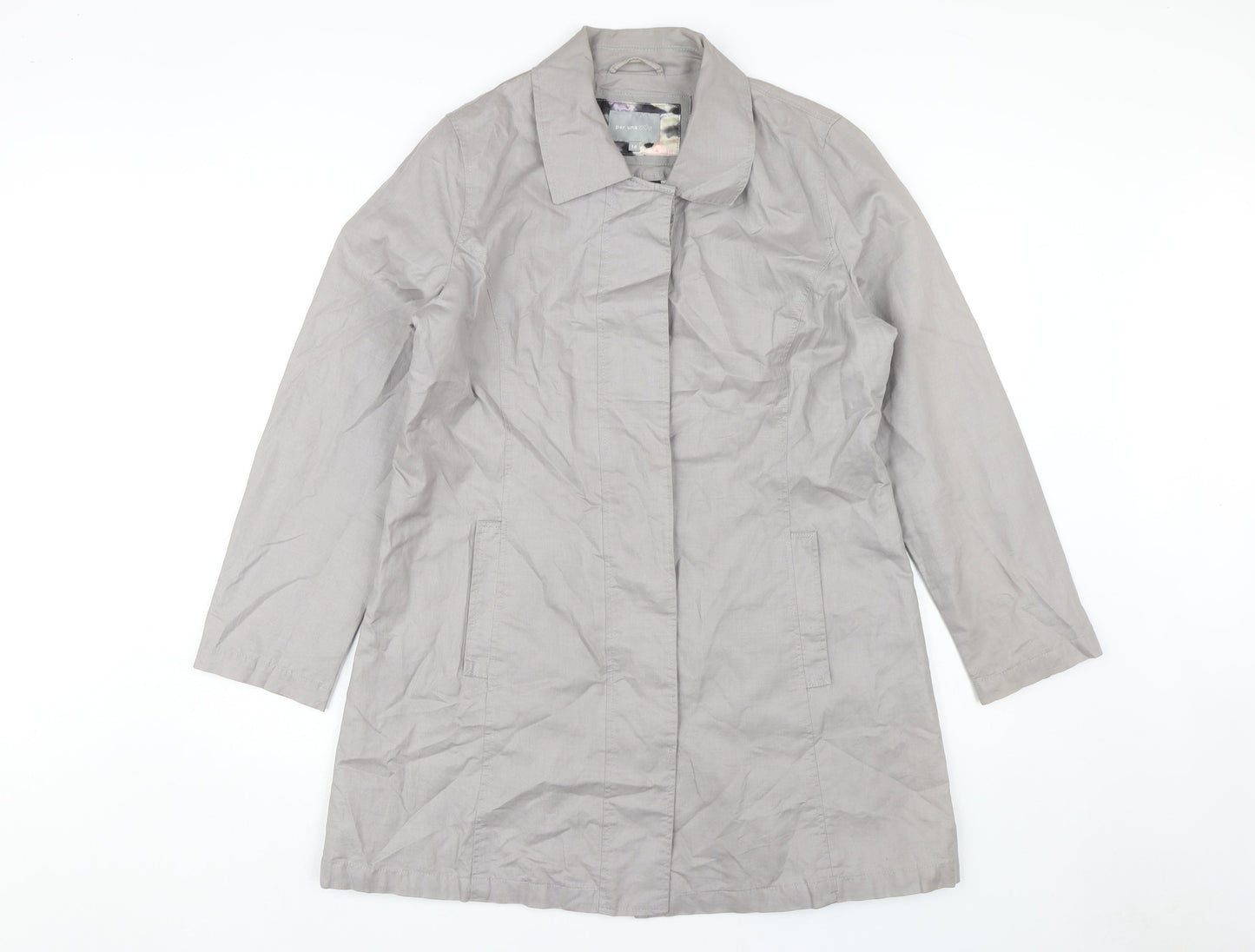 Womens UK Size 14 Per Una Grey Overcoat